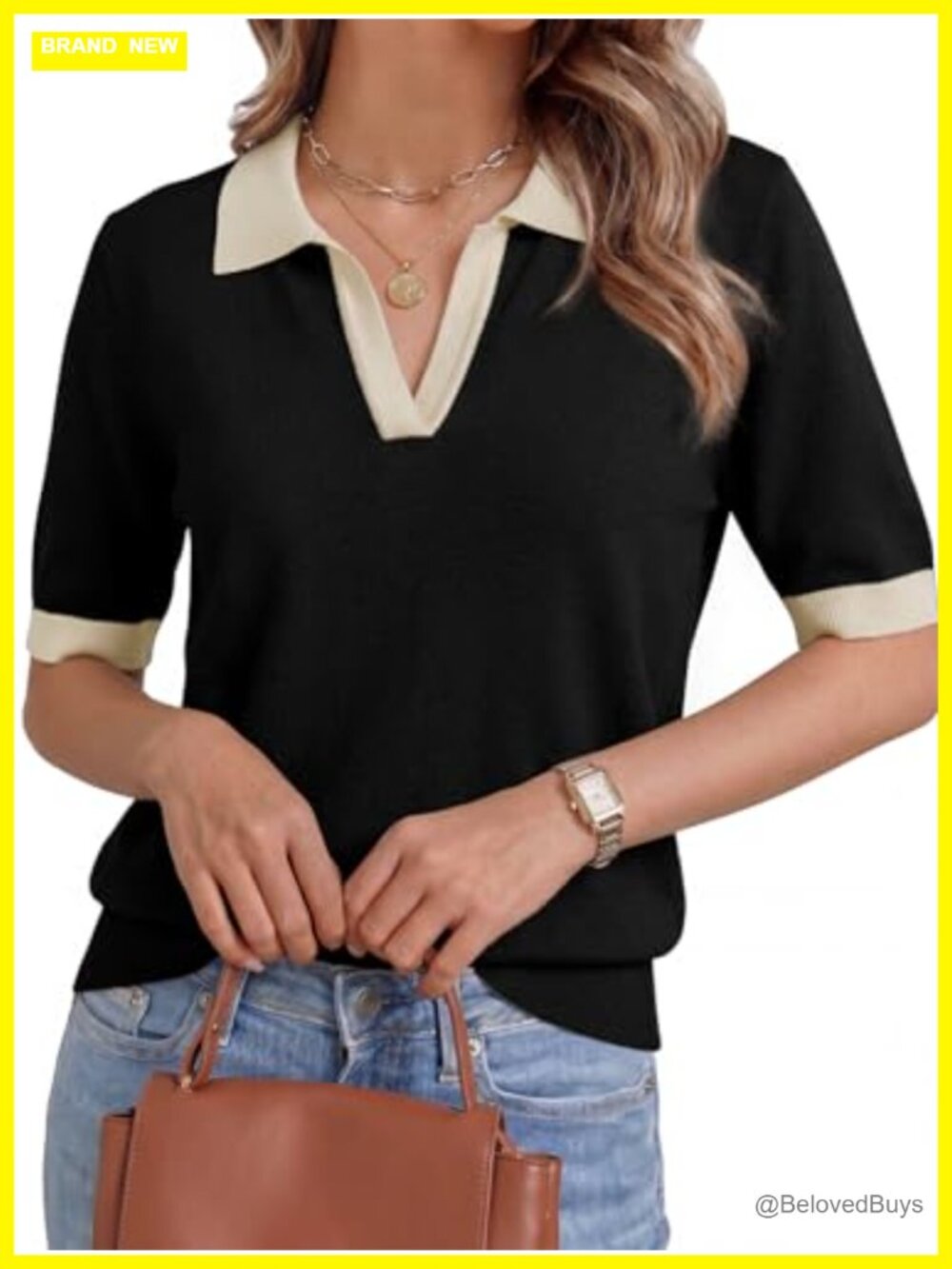 Wool Blend Knit Polo Short Sleeve V-Neck Lightweight Summer Business Casual